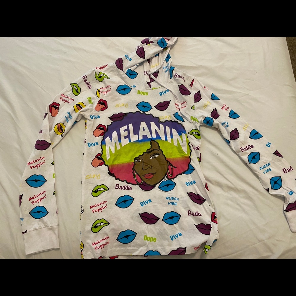 White “melanin sweatshirt